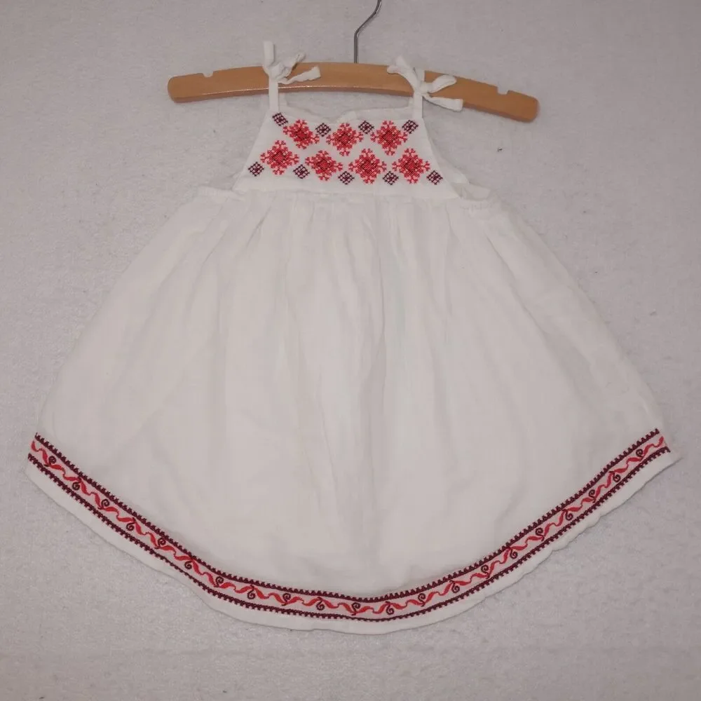 Old Navy Lightweight White Sleeveless Smocked Tunic Shirt Boho 12-18 months